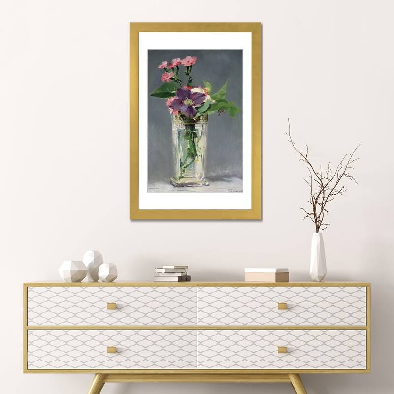 iCanvas "Pinks and Clematis in a Crystal Vase, c.1882 " by Edouard